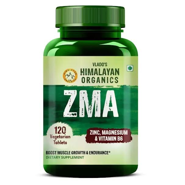 Vlado's Himalayan Organics ZMA (Zinc, Magnesium Aspartate) Sports Recovery Supplement - 120 Veg Tablets