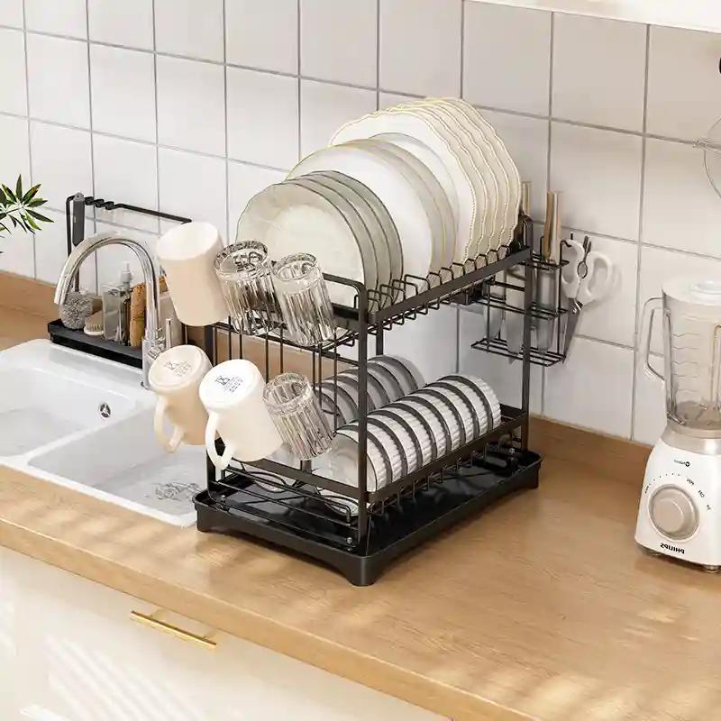 ARHAT ORGANIZERS Double Layer Dish Rack - Black