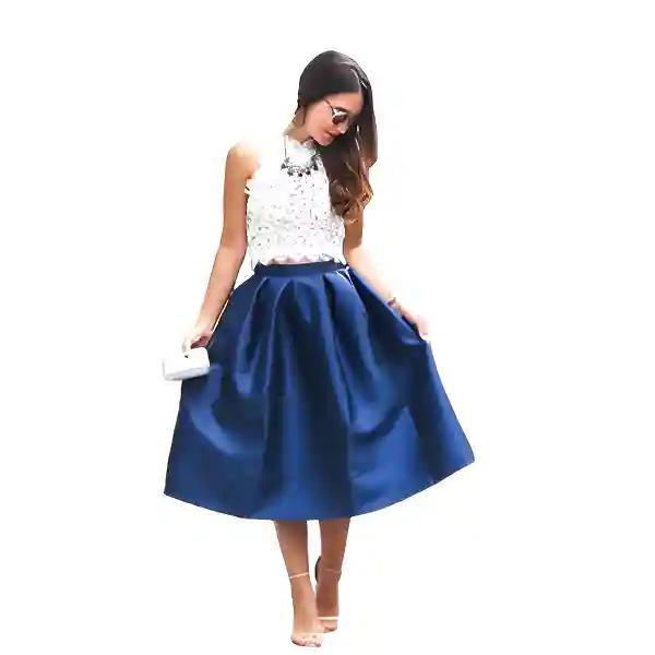 Silk Taffeta Midi Skirt - Ideal for Evening, Wedding, Cocktail, & Formal Occasions-S