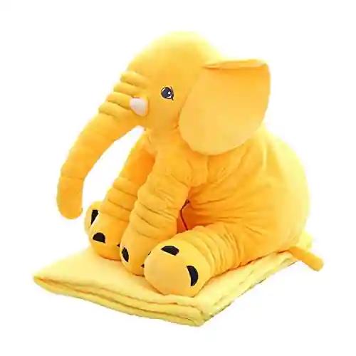 DEARJOY Fibre Filled Cotton Elephant Shaped Baby Pillow/Plush Pillow (Yellow)