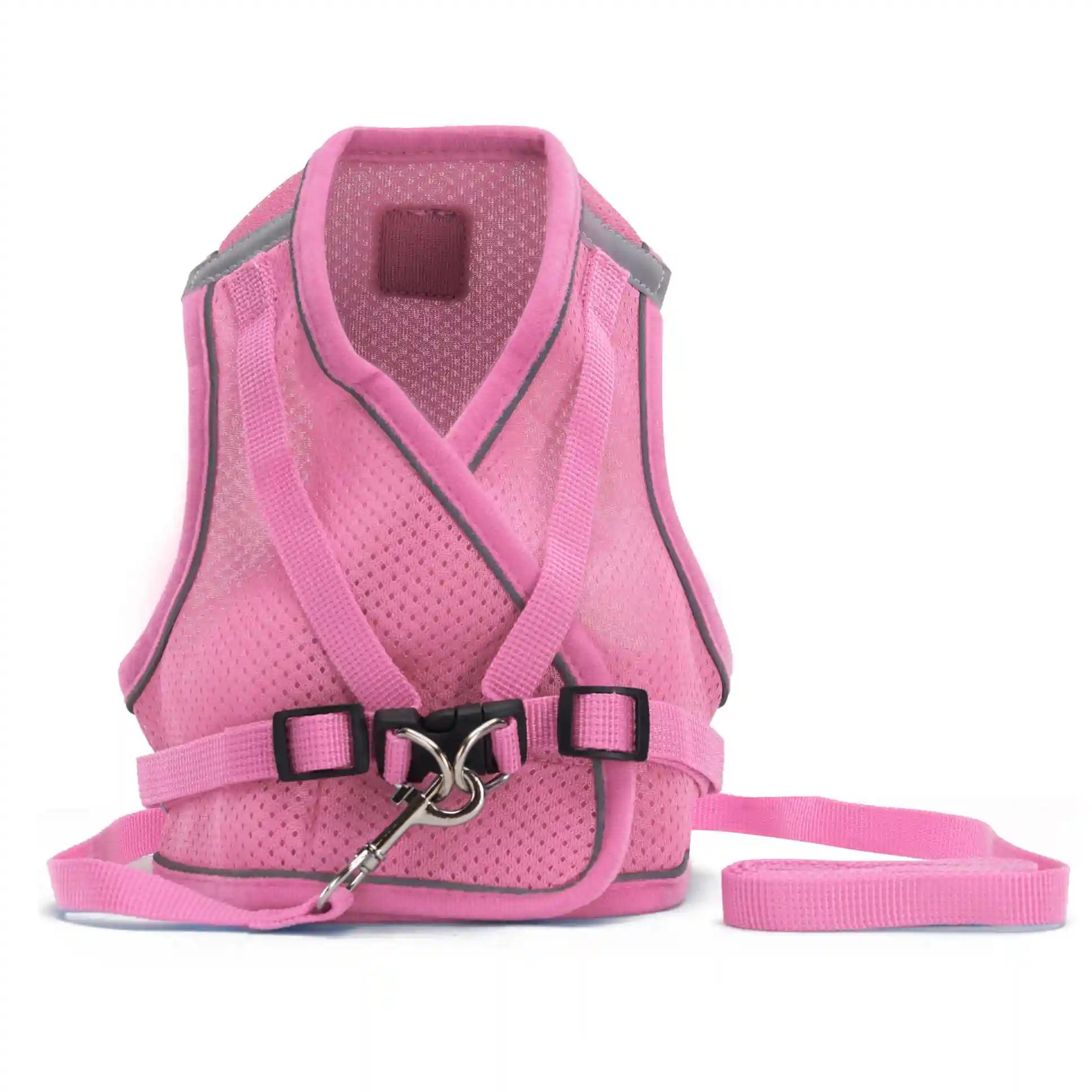 WOOFLIX Dog Harness For Small Dogs And Puppies Reflective Soft Padded Dog Harness With Secure Fit, Quick-Release Velcro Suitable For Small Size Dogs & Puppies Up To 10 Kgs - Medium (Pink)