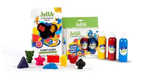 dabble Gift Combo Pack for Kids / 8 Organic Beeswax Crayons & 3 Non-Toxic Finger Paints/Learning Gift Pack for Kids/Drawing and Painting Set for Kids/Made in India / 2.5+ Years