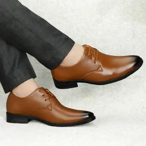 WUGO::Latest Trendy Men Formal Shoes|Tan Derby Shoes|Office Shoes For Men's & Boys - Tan(Size-40)