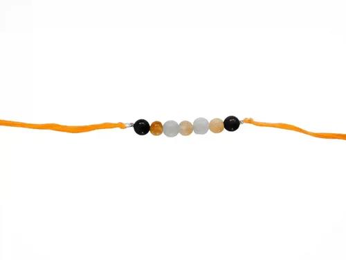 Handmade Sustainable Healing Beads Rakhi | Sunstone, Citrine, Light & Dark Aventurine