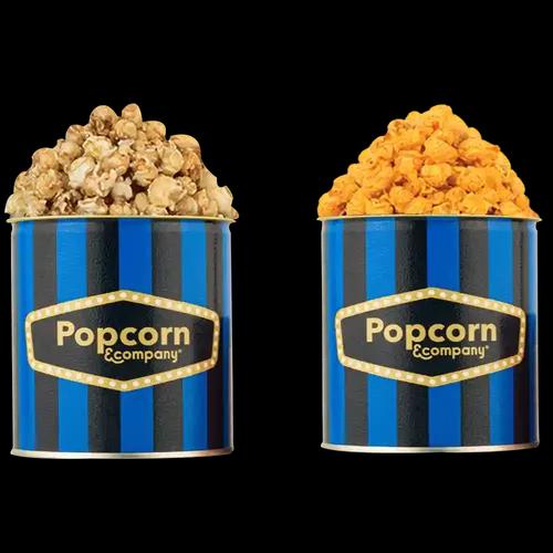 Popcorn & Company Festive Gift Combo Pack of 2 Tins (Caramel Crisp - 130 Gm & Cheesy Sriracha Popcorn - 90 Gm) - 220 Gm