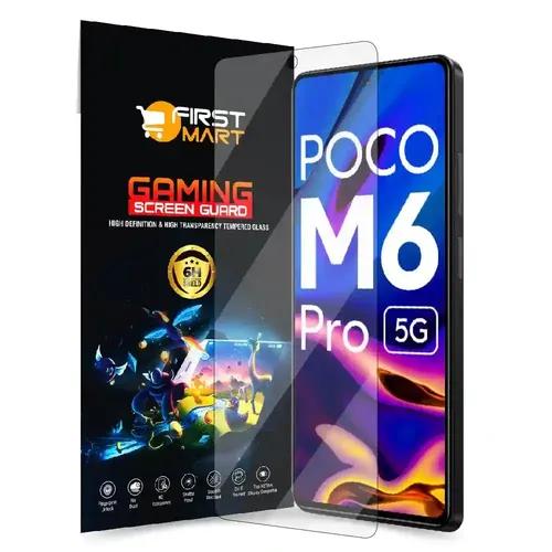 FIRST MART Screen Protector for Poco M6 Pro 5G, Redmi 12 and Redmi 12 5G - Impossible Fiber Case Friendly Screen Protection & Installation Kit (Gaming Clear)