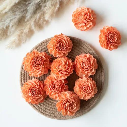 Peachy Sola Wood Flowers (Pack of 10)