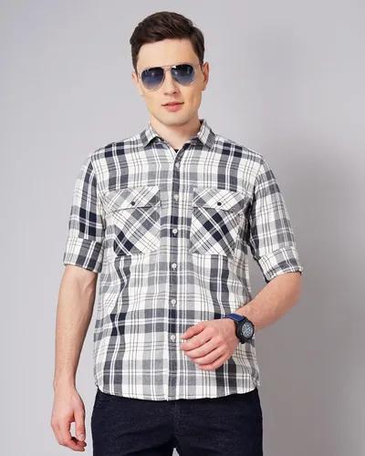 White Grindle Checks Shirt - M (38)