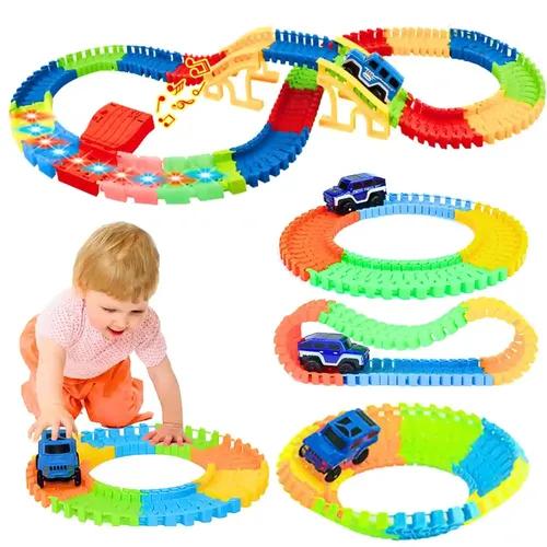 FIRST MART Led Racing Car Toys for Kids with Bridge & 1 Mini Car Track Set for Kids Toys for 3 + Year Old Boy