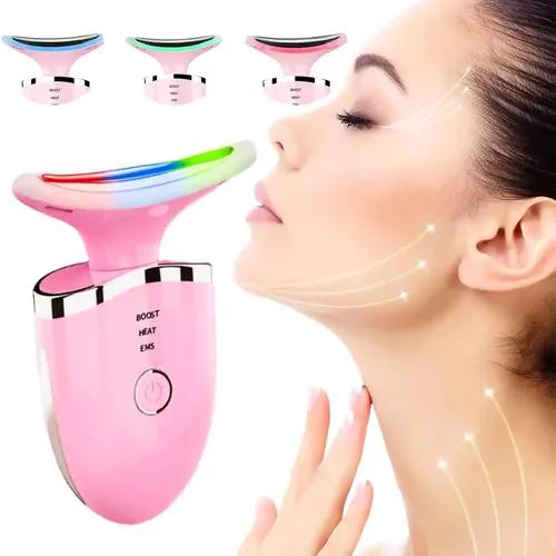 FIRST MART Cordless Red light therapy for face | Intelligent v face lifting massager jawline maker Incl. 3 Light Modes & 3 Skin Massager Modes| Face Shaper Works On 160-Degree Angle Uses 45-Degree Heating