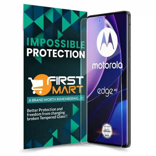 FIRST MART Screen Protector for Motorola Edge 40 5G - Nanofiber Unbreakable Membrane Case Friendly Full Edge to Edge Screen Coverage & Installation Kit (Crystal Clear)