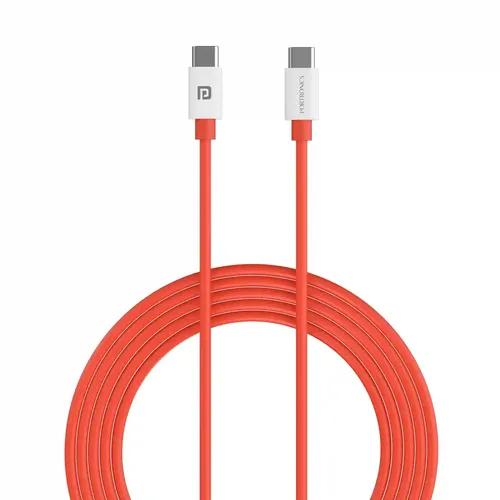 Portronics Konnect Dash Max 65W Type C to Type C Fast Charging PD Cable with 480Mbps Data Sync,1M Length Compatible with iPhone 15 series, Type C Smartphones, iPad, MacBook & Other Type C devices(Red