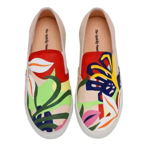 THE QUIRKY NAARI Abstract Slipons with Eye-Catching Design | Multicolor - 7 UK