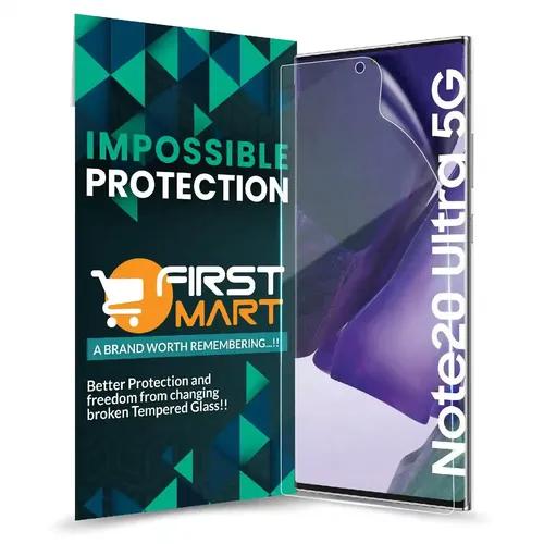 FIRST MART Screen Protector for Samsung Galaxy Note 20 Ultra 5G - Nanofiber Unbreakable Membrane Case Friendly Full Edge to Edge Screen Coverage & Installation Kit (Crystal Clear)