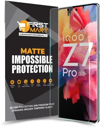 FIRST MART Screen Protector for iQOO Z7 Pro 5G - Nano Fiber Unbreakable Membrane Case Friendly Full Edge to Edge Screen Coverage & Installation Kit (Matte)