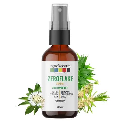 Organix Mantra ZeroFlake Scalp Serum | Nature + Science | Tea Tree, Neem, Bringraj, with Salicylic Acid, Climbazole, ZPTO | Targets Dandruff, Calms Itchy Scalp | Suitable for All Hair Types - 30ML