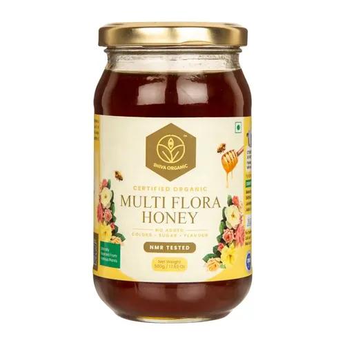 Shiva Organic Natural Nectar Multi Flora Honey-500gm | 100% Raw Pure Honey | NMR Tested | Tasty