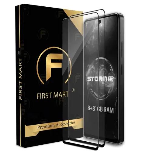 FIRST MART Premium Tempered Glass for LAVA Storm 5Gwith Edge to Edge Coverage and Easy Installation Kit, Pack of 2