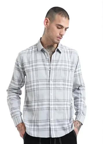 Banana Club Melange Moon Grey Check Shirt- (Small)