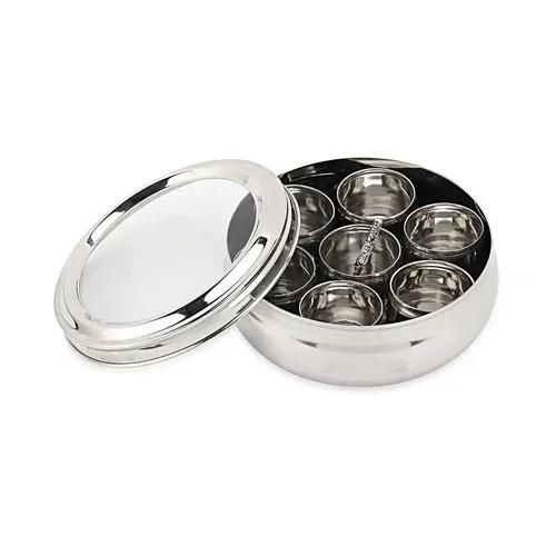 PROJAIN STEEL Stainless Steel Belly Shape Spice Dabba | Masala Dabba | Spice Container Size-12