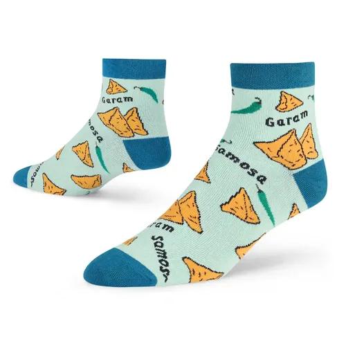 DYNAMOCKS Men's and Women's Combed Cotton Ankle Length Socks (Pack of 1) (Multicolour, Free Size)_Samosa