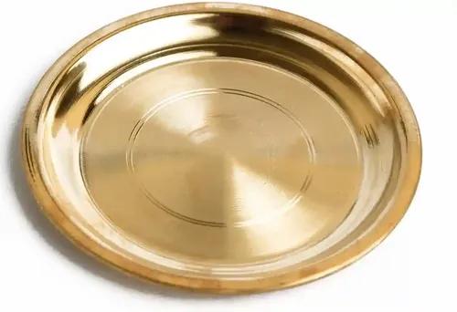 ALODIE- Brass Plate/Pital Thali Set in Small Size (4Wx1.8H)