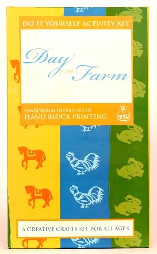 Handmade DIY Educational Wooden Block Printing Kit(Day In The Farm)- 5+ Years