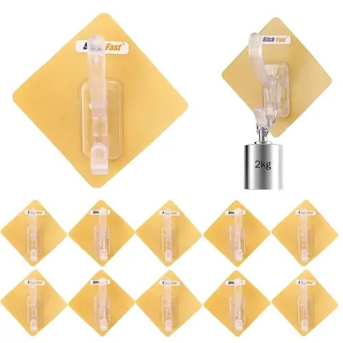 Stick Fast Self Adhesive Series Wall Hook Pack of 5 Wall Hangers with Strong Adhesive Tape for Bedroom, Bathroom, Kitchen Accessories Items, Size -5cm Sticker