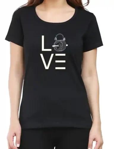 Love workout - Women's regular fit Black t-shirt - XS