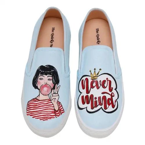 THE QUIRKY NAARI Nevermind Slipons Fun Yet Comfortable | Blue - 4 UK