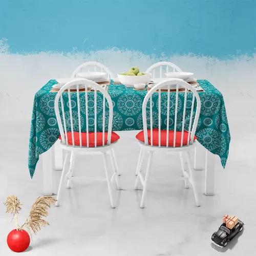 ArtzFolio Blue Blue | Table Cloth Cover for Dining & Center Table | Washable Waterproof Polyester Fabric | 6-Seater Table; 48 x 72 inch (122 x 183 cms)