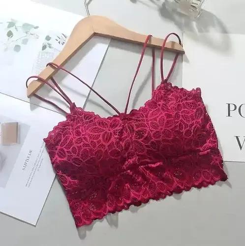 Fancy Lace Bra - Maroon (Size - 28)