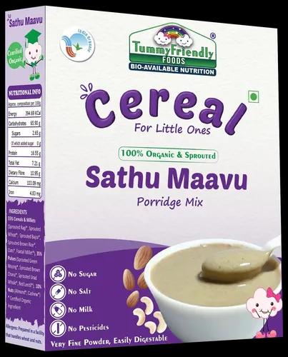 Tummyfriendly Foods Certified Organic Sprouted Sathu Maavu Porridge Mix |Made Of Sprouted Ragi, Whole Grains, Pulses & Nuts | Rich In Protein & Healthy-Fat For Baby Weight Gain| 200G Cereal (200 G)