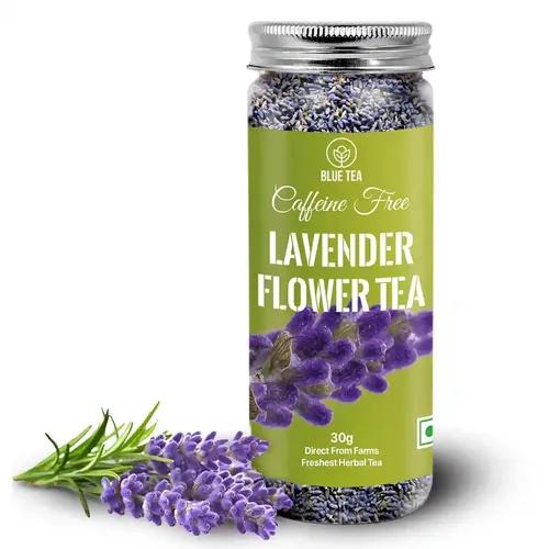 BLUE TEA - Lavender Tea - 30gm - 30 Cups | CALMING TEA | Herbal Tea - Flower Based - Vegan - GMO-Free - Caffeine-Free - 100% Natural | Reusable Pet Jar