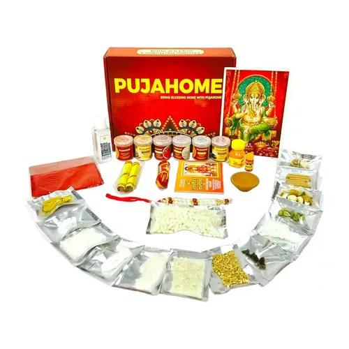 Pujahome Ganesh Puja Samagri Kit for Ganesh Pujan/Ganpati Pooja Kit/Ganpati Puja Saman/Ganesh Chaturthi Puja/Ganesh Pooja (30+ Items)