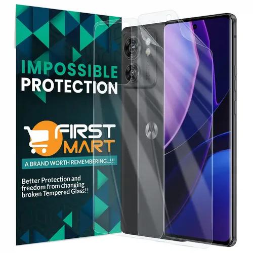 FIRST MART Screen Protector for Motorola Edge 40 5G - Front and Back Nanofiber Unbreakable Membrane Case Friendly Full Edge to Edge Screen Coverage & Installation Kit (Crystal Clear)