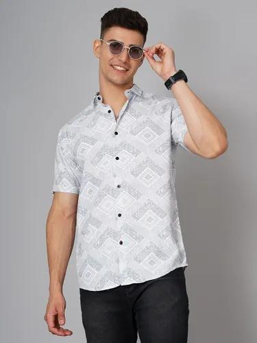 White Rhombus Rayon Shirt - XL (42)