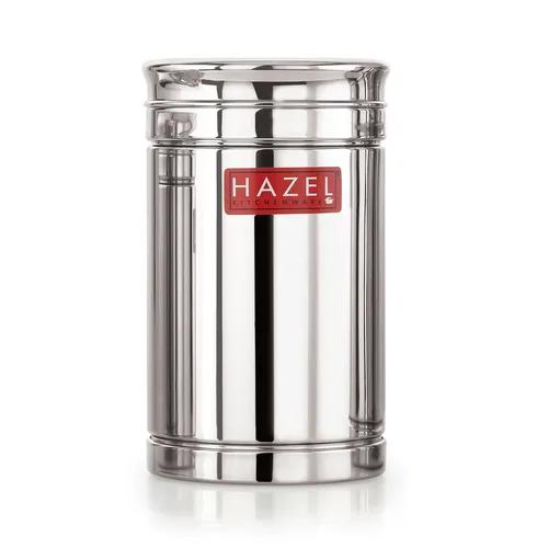 HAZEL Stainless Steel Airtight Container | 1200 ml Steel Storage Box For Kitchen | Steel Container Jar For Kitchen Storage | Ideal For Storing Rice, Cereal, Pulse, Snacks