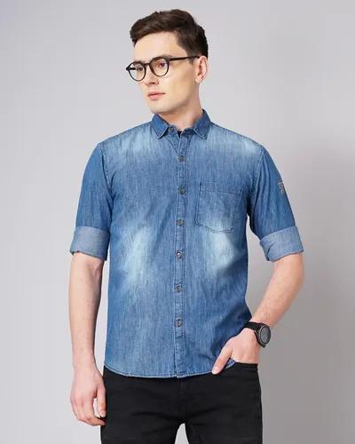 Dark Blue Raw Denim Shirt - M (38)