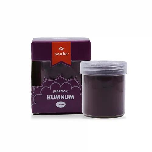 Swaha 100% Natural Pure Maroon Kumkum - Pack of 1 (50 Gm)