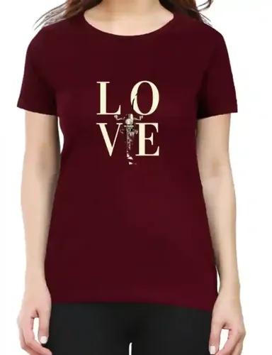 Love bike riding - Women's regular fit t-shirt - Maroon - XS