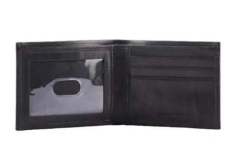 TALIA - Tuscon Slimfold Leather Wallet with ID Window - Black