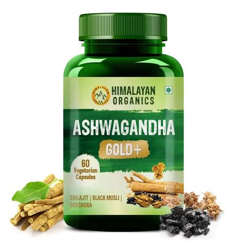 Vlado's Himalayan Organics Ashwagandha Gold Plus | Supports Strength, Energy & Immunity | 60 Veg Capsules