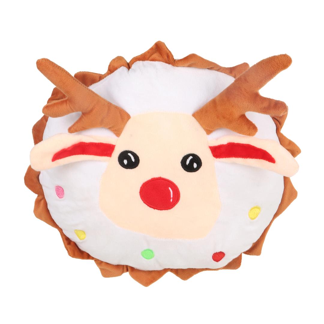 DEARJOY Christmas Reindeer Pillow - White & Brown